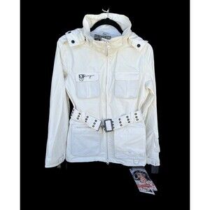 NWT ROXY X-Series Atomic Fireball Belted‎ Hooded Jacket White Size X-Small